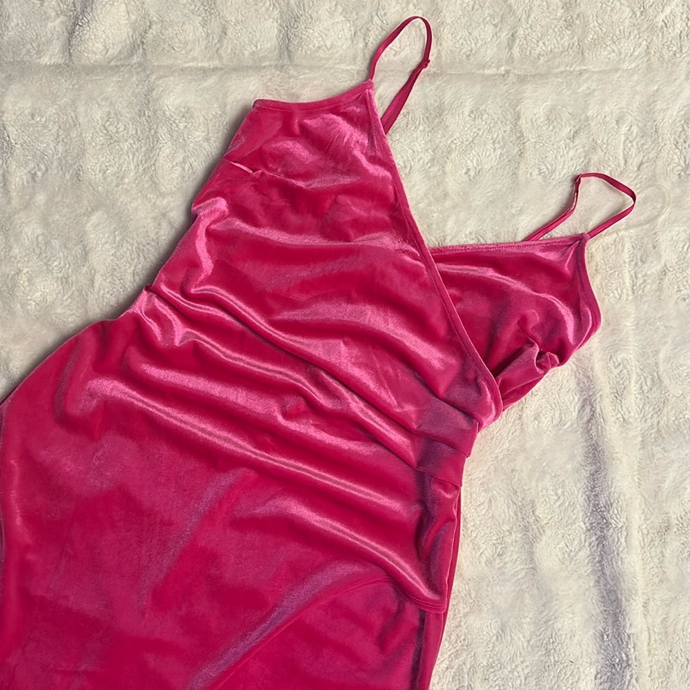 Hot Pink velvet dress